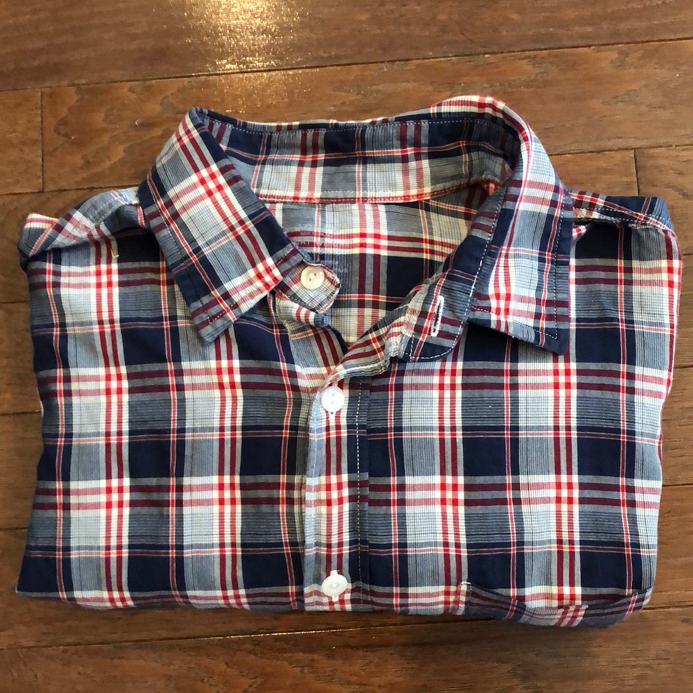 J Crew light weight chambray plaid shirt